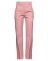 BURBERRY BURBERRY WOMAN PANTS PINK SIZE 0 POLYESTER, VIRGIN WOOL