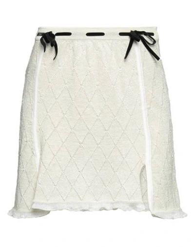 Cormio Isha Cotton Blend Knit Mini Skirt In Cream