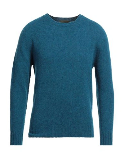 Lanificio Pubblico Man Sweater Bright Blue Size 44 Virgin Wool