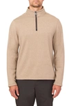 Rainforest Brushed Knit Quarter Zip Pullover In Oatmeal Heather