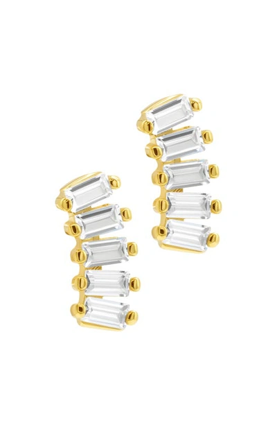 Adornia Baguette Ear Crawlers In Silver