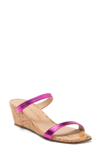 Stuart Weitzman Aleena 50 Wedge Sandal In Azalea