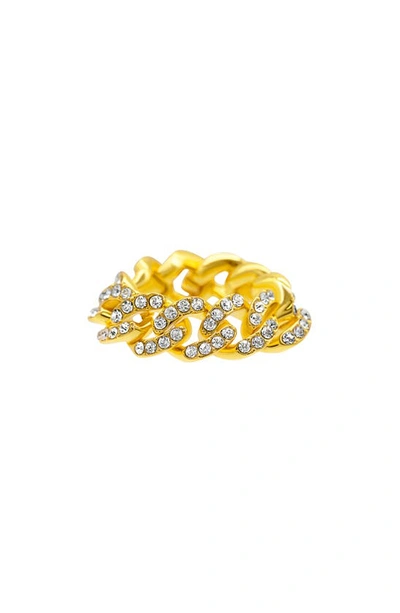 Adornia Pavé Cubic Zirconia Curb Chain Ring In Gold