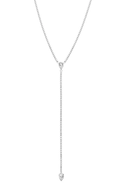 Adornia Cubic Zirconia Y-necklace In Silver