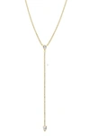 Adornia Cubic Zirconia Y-necklace In Gold
