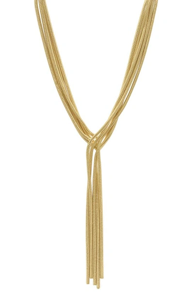 ADORNIA ADORNIA MULTI STRAND TEXTURED Y-NECKLACE
