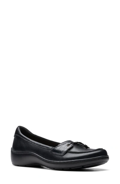 Clarks Cora Haley Loafer In Black Leather
