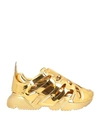 Dolce & Gabbana Man Sneakers Gold Size 10 Soft Leather In Gold
