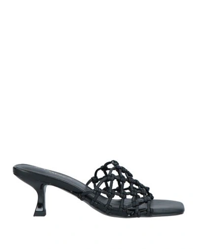 Tosca Blu Woman Sandals Black Size 11 Textile Fibers