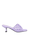 Tosca Blu Woman Sandals Light Purple Size 8 Textile Fibers