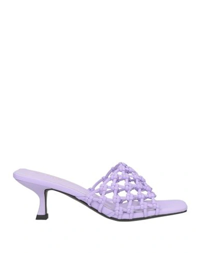Tosca Blu Woman Sandals Light Purple Size 8 Textile Fibers