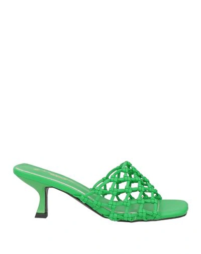 Tosca Blu Woman Sandals Green Size 9 Textile Fibers