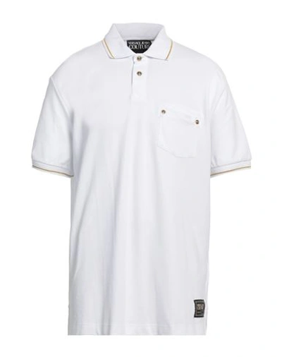 Versace Jeans Couture Man Polo Shirt White Size 3xl Cotton
