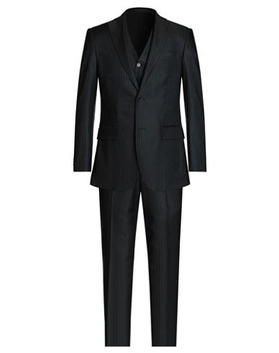 Angelo Nardelli Man Suit Navy Blue Size 38 Acetate, Virgin Wool, Polyester