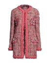 DOLCE & GABBANA DOLCE & GABBANA WOMAN OVERCOAT & TRENCH COAT PINK SIZE 6 WOOL, COTTON, POLYESTER, SYNTHETIC FIBERS, 