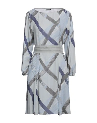 Emporio Armani Woman Mini Dress Grey Size 14 Silk, Polyester