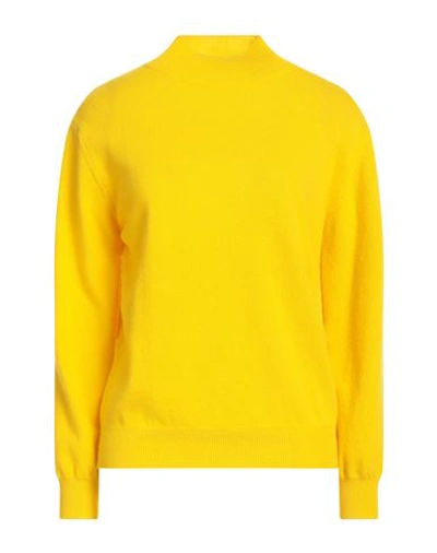 Bellwood Woman Sweater Yellow Size Xl Wool, Cashmere