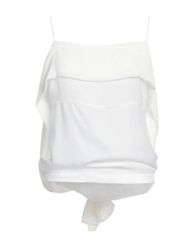 John Galliano Woman Top White Size 4 Polyester