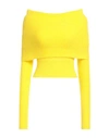 Philosophy Di Lorenzo Serafini Off-the-shoulder Knitted Jumper In Yellow