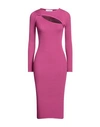 Kaos Woman Maxi Dress Mauve Size S Viscose, Polyester, Polyamide In Purple