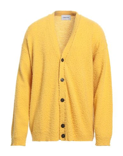 Atomofactory Man Cardigan Yellow Size Xl Wool, Recycled Polyamide In Yellow