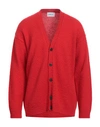 Atomofactory Man Cardigan Red Size Xl Wool, Recycled Polyamide