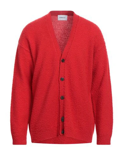 Atomofactory Man Cardigan Red Size Xl Wool, Recycled Polyamide In Red