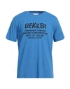 Dekker Man T-shirt Bright Blue Size Xxl Cotton In Blue