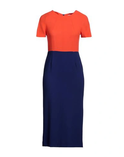 Maison Laviniaturra Woman Midi Dress Orange Size 6 Polyester, Elastane