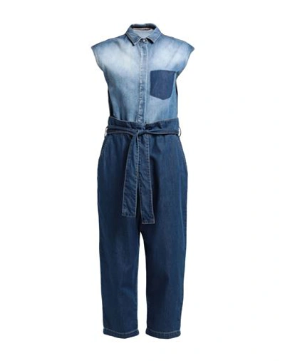 Manila Grace Woman Jumpsuit Blue Size 6 Cotton