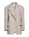Sandro Woman Blazer Beige Size 10 Wool, Polyamide