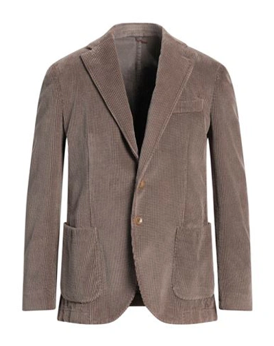 Santaniello Man Suit Jacket Dove Grey Size 42 Cotton In Beige