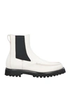 Officine Creative Italia Man Ankle Boots Off White Size 12 Soft Leather