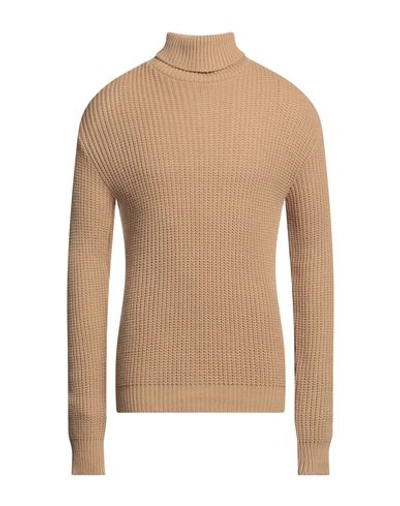 Tsd12 Man Turtleneck Camel Size M Acrylic, Wool In Beige