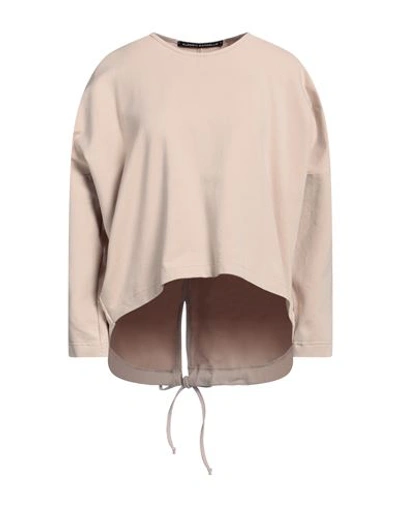 Alessio Bardelle Woman Sweatshirt Beige Size M Cotton, Elastane