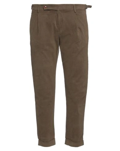 Berwich Man Pants Military Green Size 36 Cotton, Elastane In Green