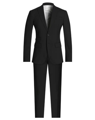 Dsquared2 Man Suit Steel Grey Size 42 Virgin Wool, Elastane In Black