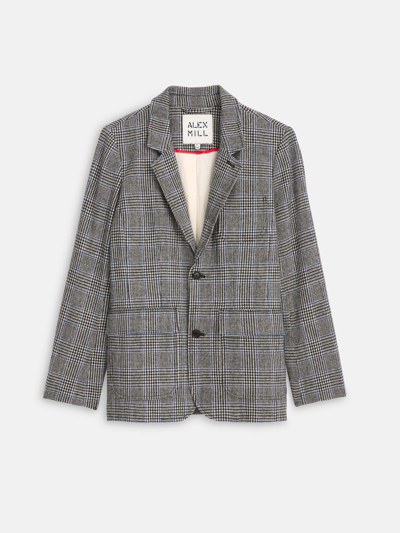 Alex Mill Cecilie Blazer In Glen Plaid In Grey Multi