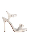 Albano Woman Sandals White Size 10 Textile Fibers In White