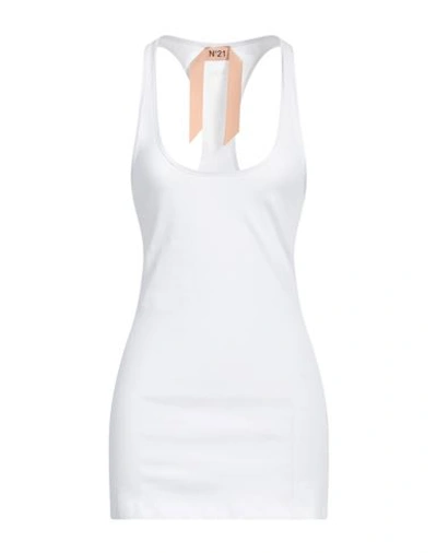 N°21 Woman Tank Top White Size 8 Cotton