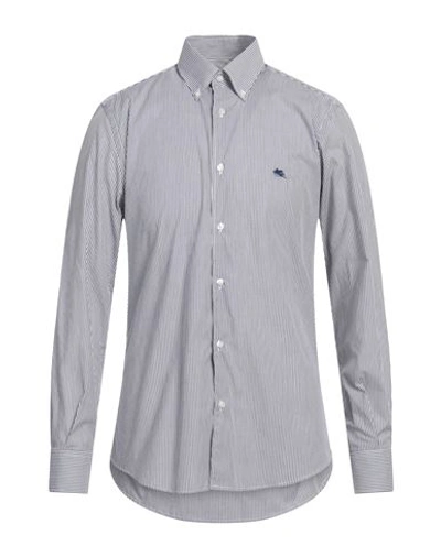 Etro Man Shirt Midnight Blue Size 17 ½ Cotton