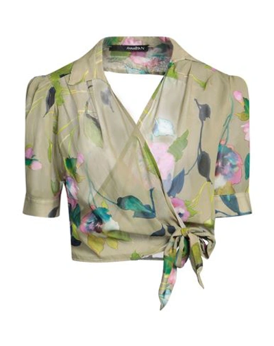 Annarita N Woman Shirt Military Green Size S Viscose