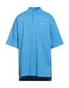 Ader Error Polo Shirts In Blue