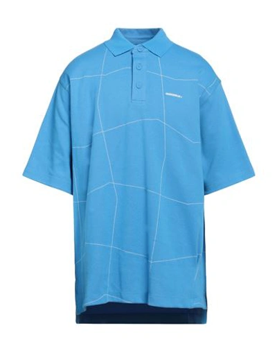 Ader Error Polo Shirts In Blue