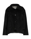 Even If Woman Overcoat & Trench Coat Black Size 6 Cotton, Linen In Black