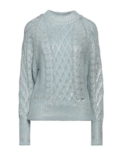 Dimora Woman Sweater Sky Blue Size 6 Acrylic, Polyester, Wool In Blue