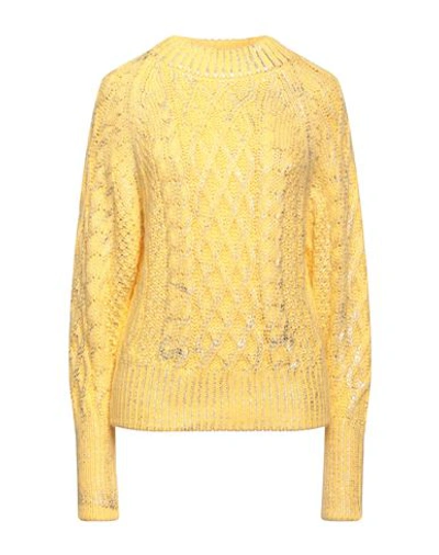 Dimora Woman Sweater Yellow Size 6 Acrylic, Polyester, Wool