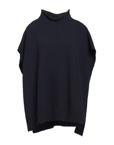 Rossopuro Woman Cape Midnight Blue Size S Wool, Cashmere