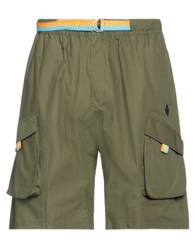 Marcelo Burlon County Of Milan Marcelo Burlon Man Shorts & Bermuda Shorts Military Green Size S Cotton, Recycled Polyester