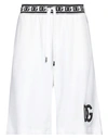 DOLCE & GABBANA DOLCE & GABBANA MAN SHORTS & BERMUDA SHORTS WHITE SIZE 30 COTTON, POLYESTER, ELASTANE